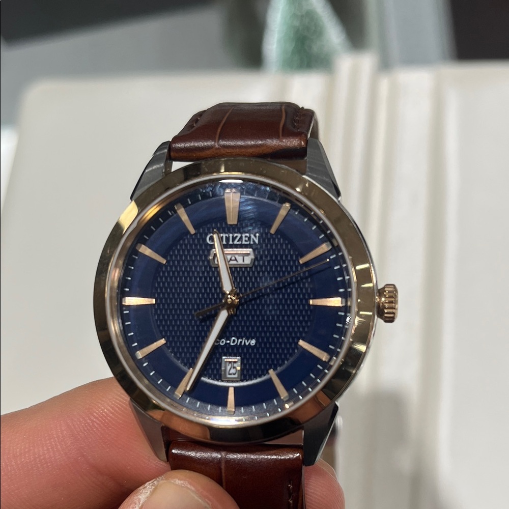 Citizen Rolan Navy Leather